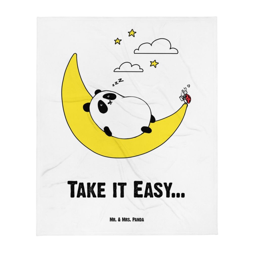 

Детское одеяло Mr. & Mrs. Panda Easy & Peasy Take it Easy — белое — подарок, уютное одеяло для детского уголка, подарок на рождение, подарок для ребенка, одеяло для ползания, белый