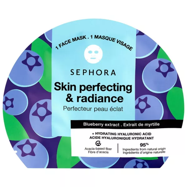 

Увлажняющие маски для лица с гиалуроновой кислотой Sephora Collection, цвет blueberry