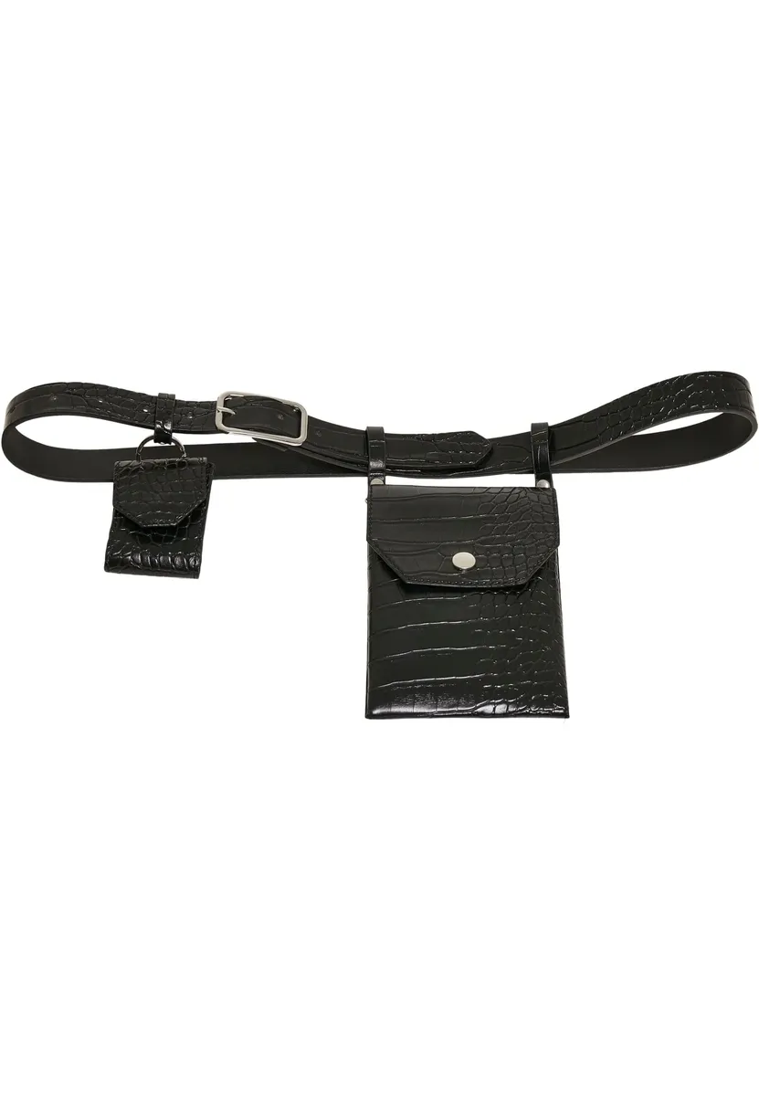 

Поясной ремень URBAN CLASSICS " Urban Classics Unisex Croco Synthetic Leather Belt With Pouch", серебристый
