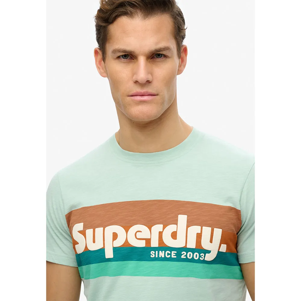 Футболка с коротким рукавом Superdry Terrain Logo Stripe Relxed, зеленый — фото 3