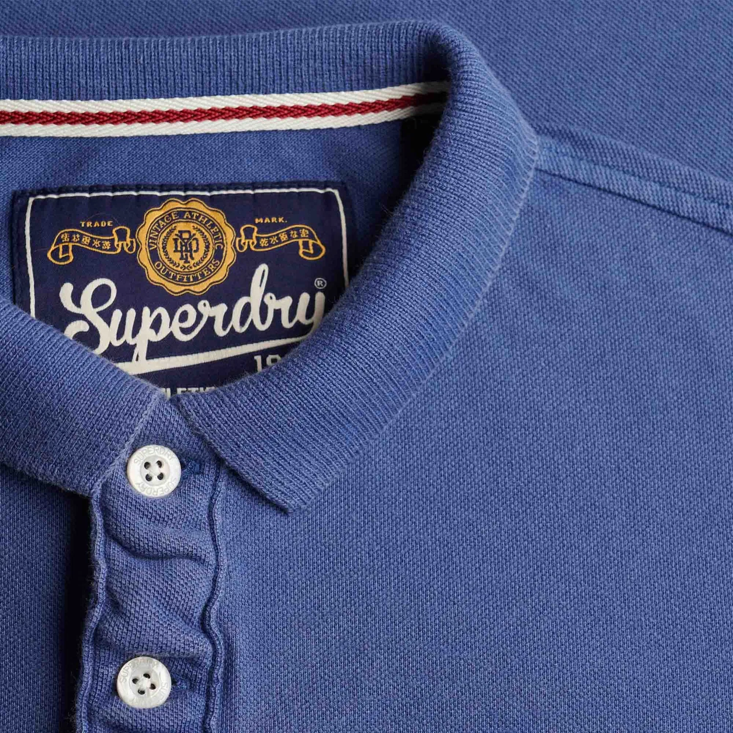 Поло для больших размеров, хлопковое, Superdry, синий — фото 2