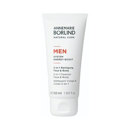 

Annemarie Borlind Men System Energy Boost Очищающее средство 2-в-1 для лица и тела с органическим экстрактом можжевельника, 6,76 эт. Оз., Annemarie Borlind