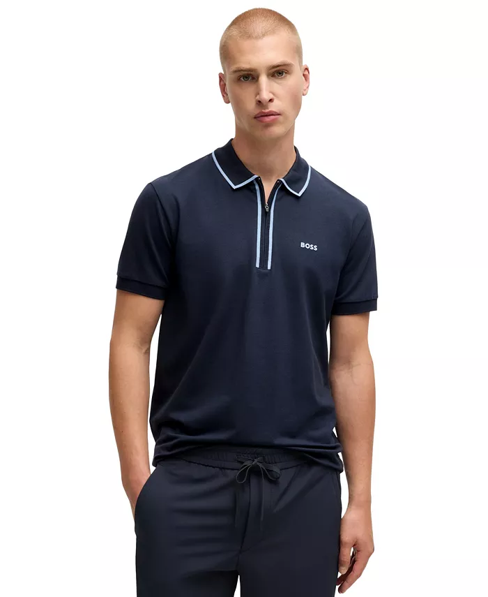 

Мужская поло с контрастными полосками Hugo Boss, черный
