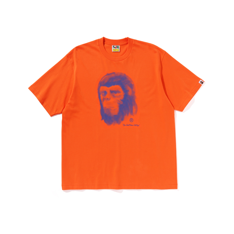 Футболка Bape Pixel Comic Ape Head расслабленного кроска A BATHING APE, оранжевая ORX — фото 4