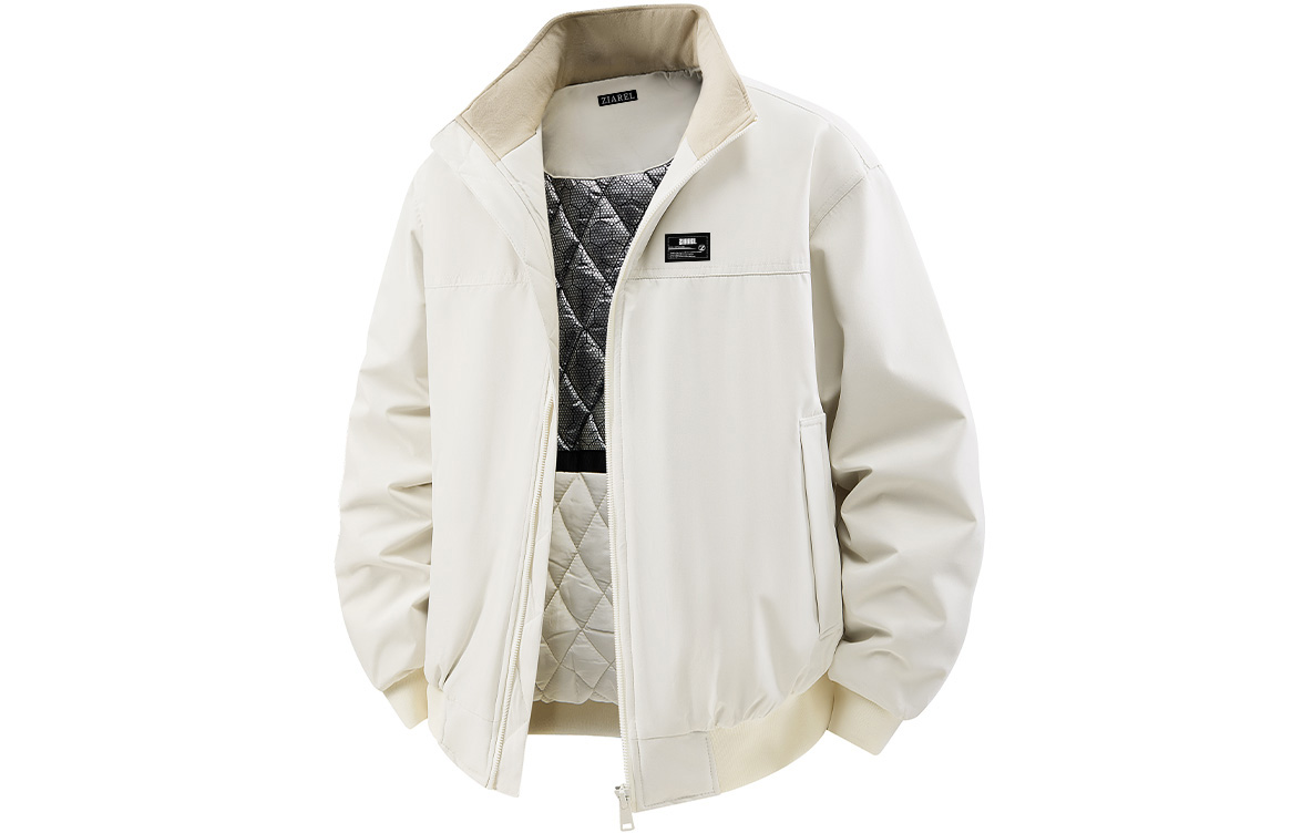 

Пуховик Unisex Stand Collar Thickened ZIAREL, айвори белый[removable logo]