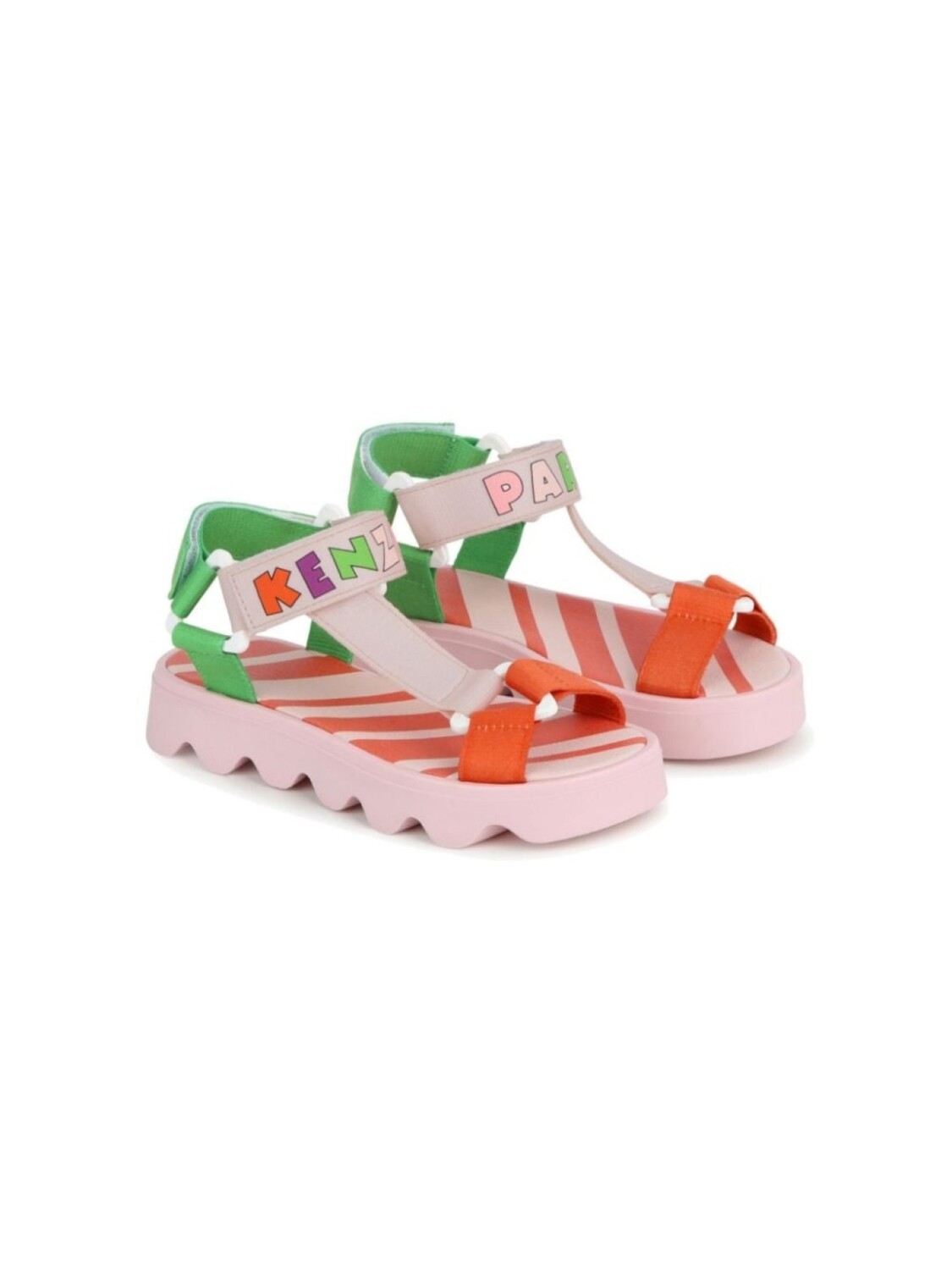

Kenzo Kids сандалии в стиле колор-блок с логотипом, розовый
