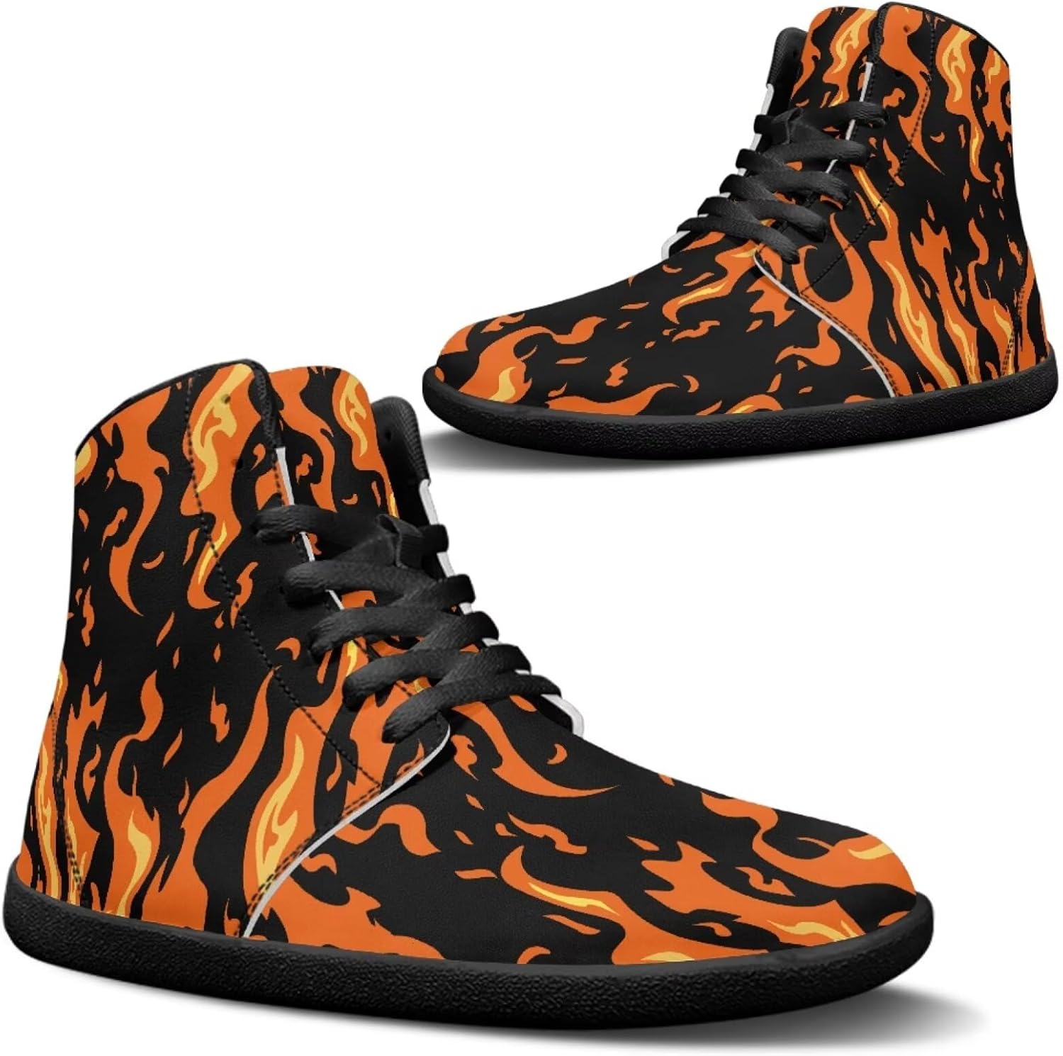 

Мужские прогулочные кроссовки Jeiento с узором природы, высокие, для бега, с широкой носочной частью, Flame Print