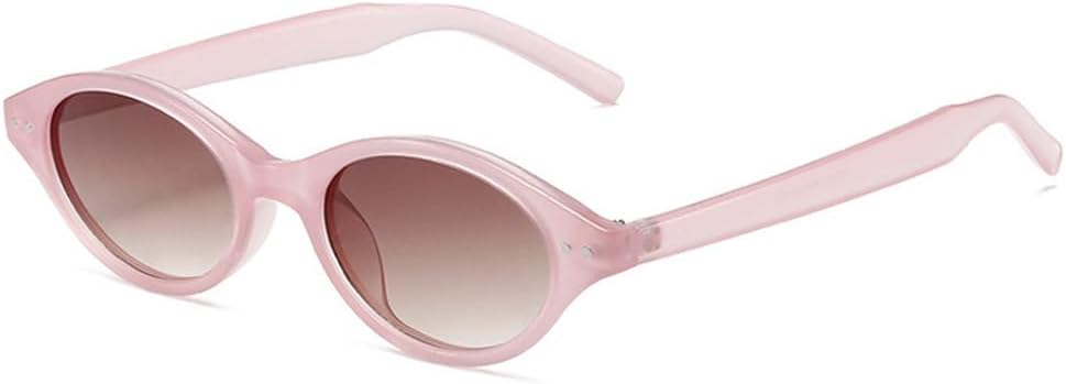 

Женские солнцезащитные очки овальной формы в стиле ретро, ​​конфетные оттенки, защита от УФ-излучения UV400; мужские модные солнцезащитные очки с заклепками TKKTLLT, Jelly Pink Tea