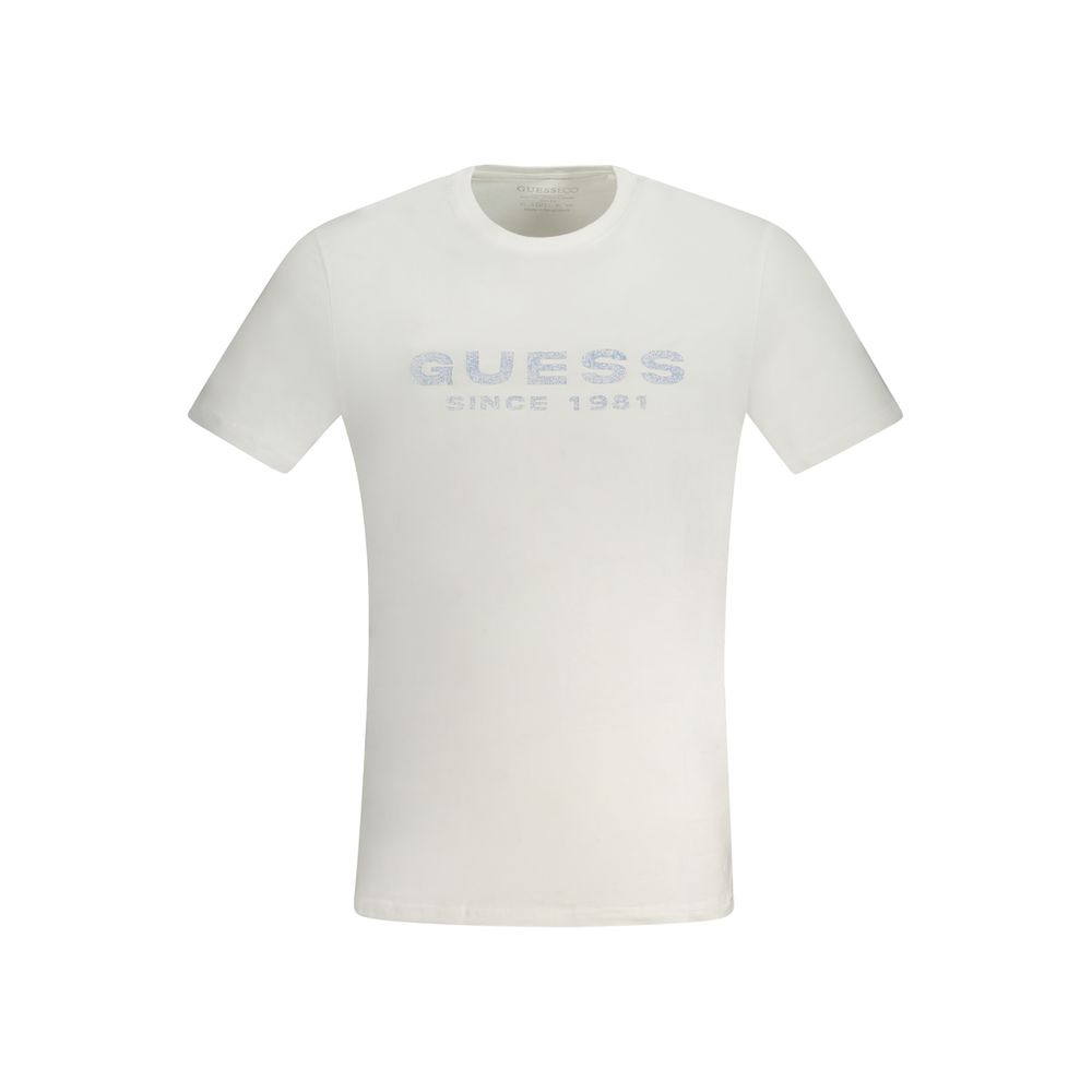 

Белая хлопковая футболка Guess Shoes