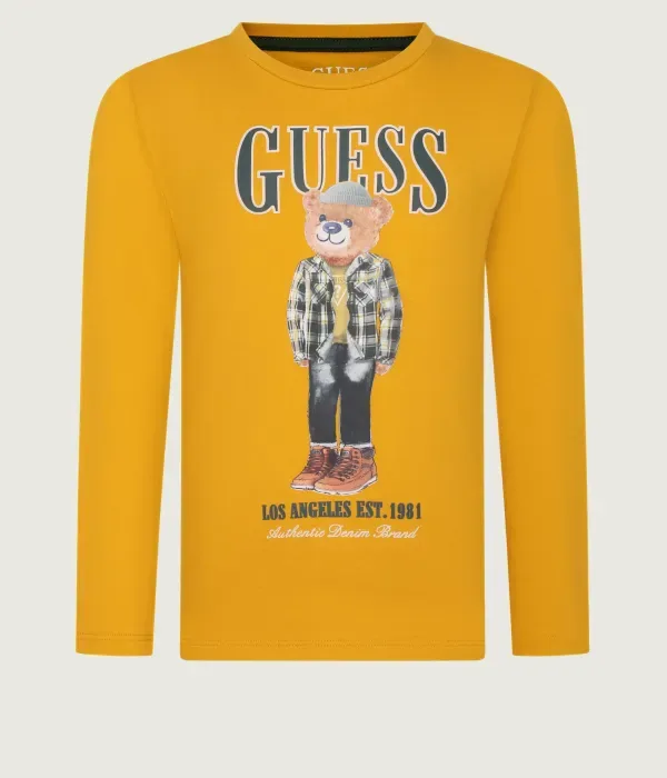 Лонгслив regular fit Guess, горчичный