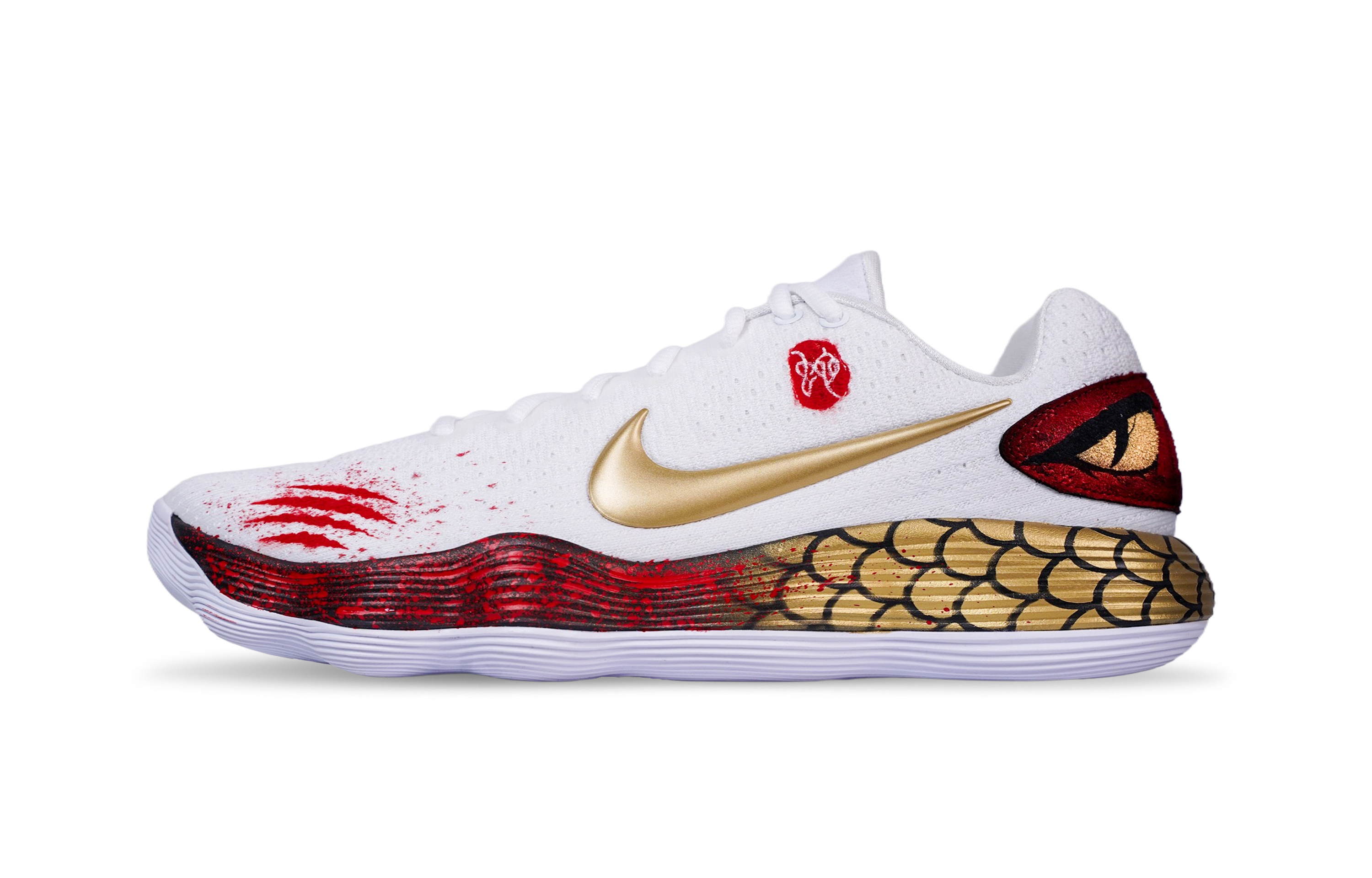 

Nike Баскетбольные кроссовки Hyperdunk 2017 с низким верхом и противоскользящим покрытием, мужские, цвет белый золото