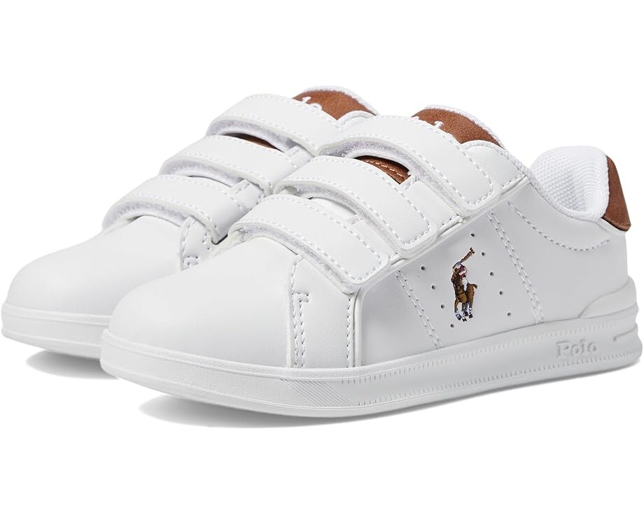 

Кроссовки Polo Ralph Lauren Kids Heritage Court III EZ, цвет White/Tan