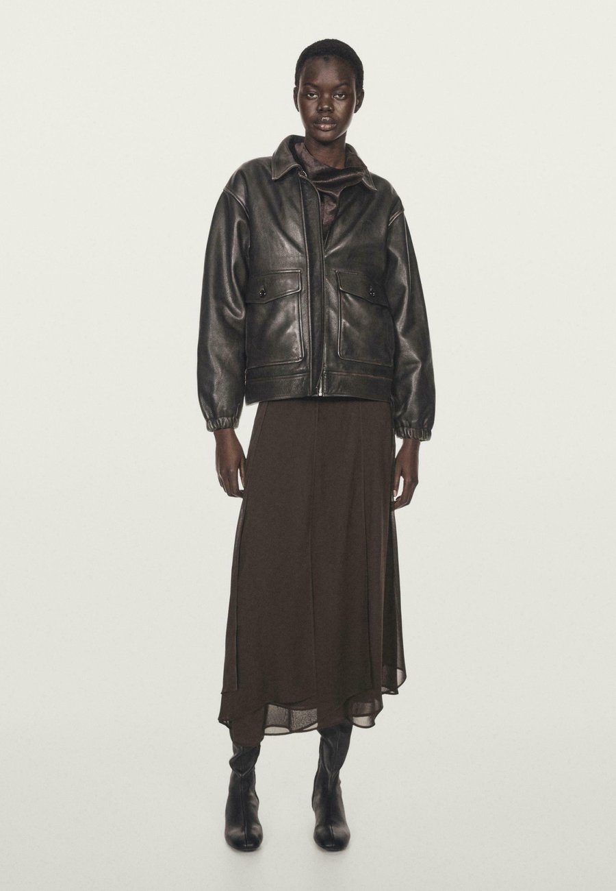 

Юбка Massimo Dutti A-line skirt, Dark Brown