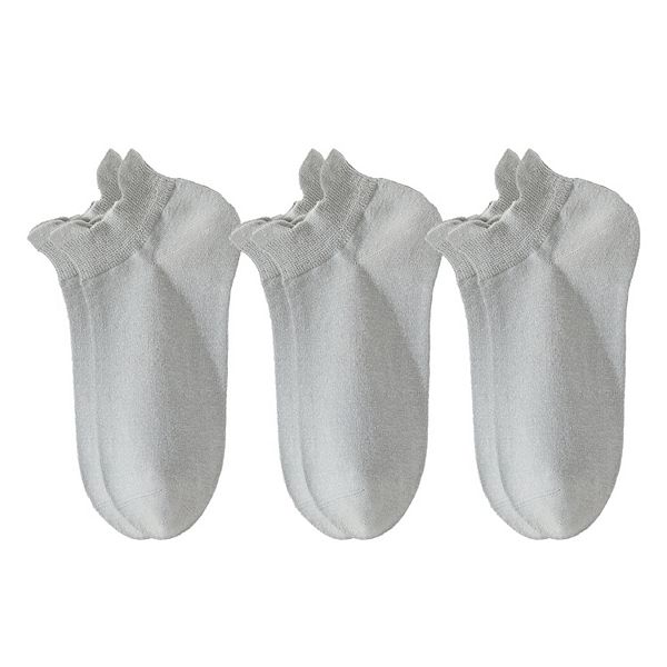 

Набор из 3 пар женских носков с низкой посадкой и пяточной вставкой, антибактериальный хлопок Anna-Kaci, Gray