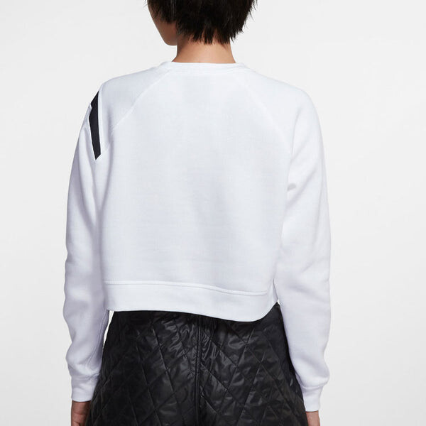 Толстовка (WMNS) Nike Sportswear Swoosh Large Fleece Round Neck White, белый — фото 4