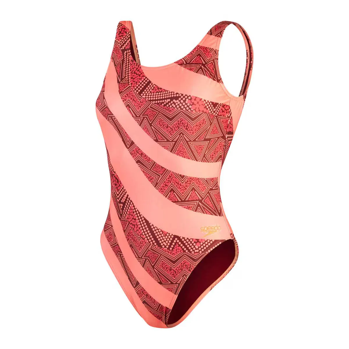 

Женский купальник Speedo Allover Deep U-Back, красный
