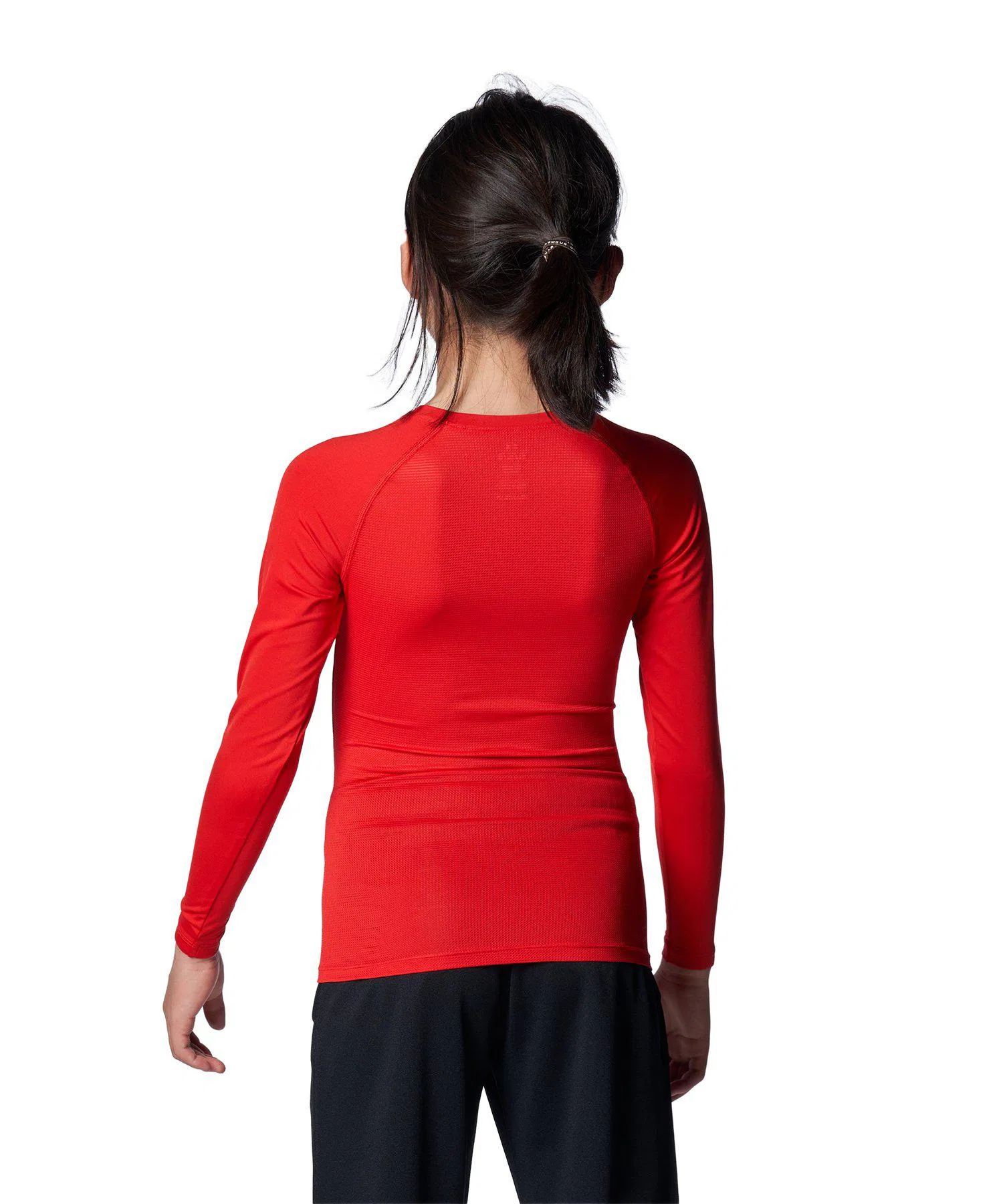 Детская футболка с длинным рукавом Under Armour HeatGear Armour для бейсбола красная — фото 2