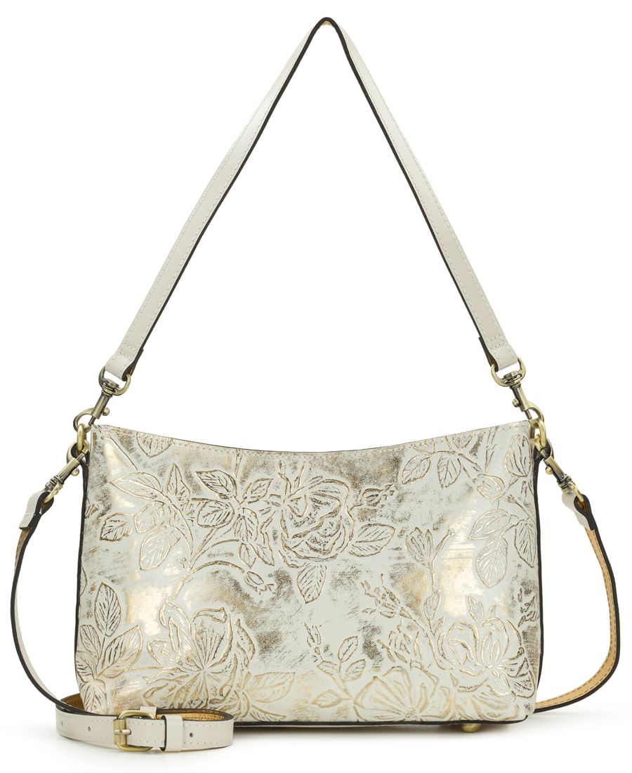 

Кожаная сумка через плечо Betta среднего размера Patricia Nash, White Bark Leaves