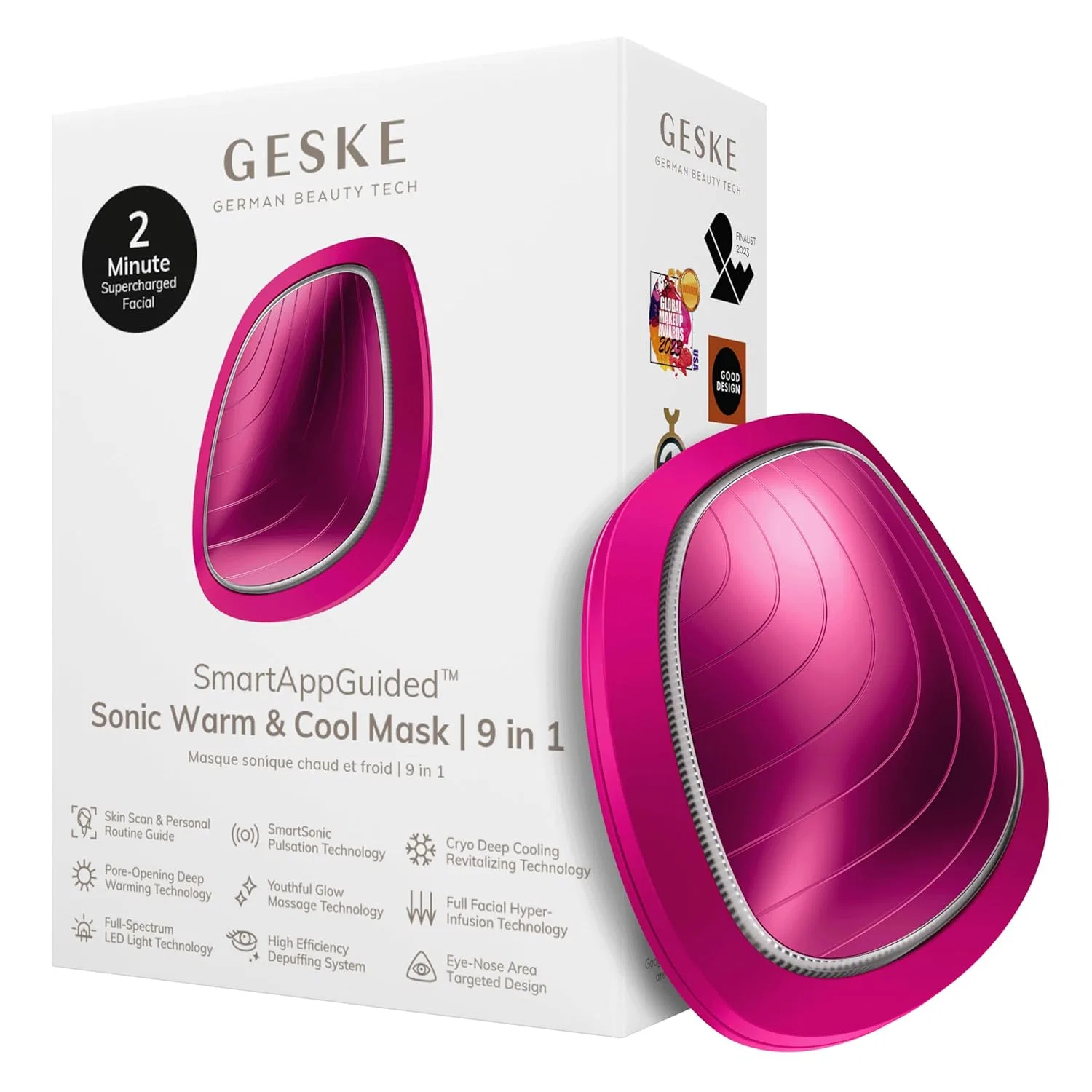 Маска для лица Geske — «SmartAppGuided Sonic Warm & Cool Mask 9 in » от , Magenta Cosmetic Bundle (Cleansing) — фото 3
