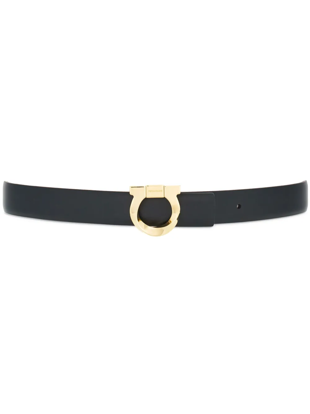

Двусторонний ремень с пряжкой Gancini Ferragamo, черный