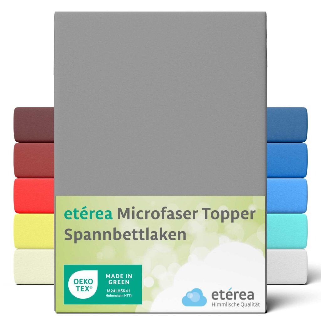 

ETÉREA Простыня из микрофибры 180x200 см - 200x200 - Дышащая - Простыня Простыня 180x200 см - 200x200 - Наматрасник - Простыня на подкладке Топпер из микрофибры - Зеленый - Серый Etérea Himmlische Qualität