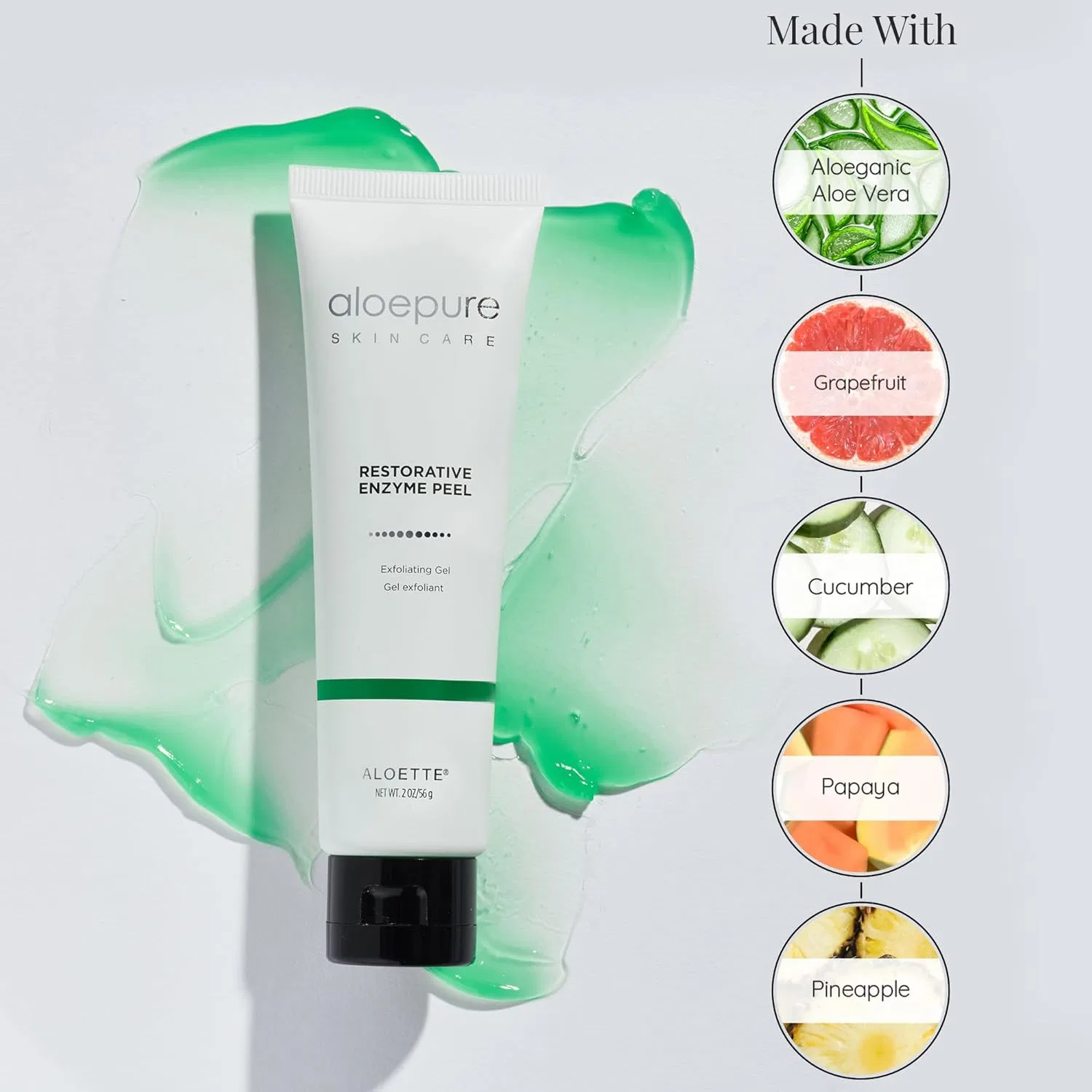 Пилинг-гель для лица Aloette Restorative Enzyme Peel, 60 мл — фото 4