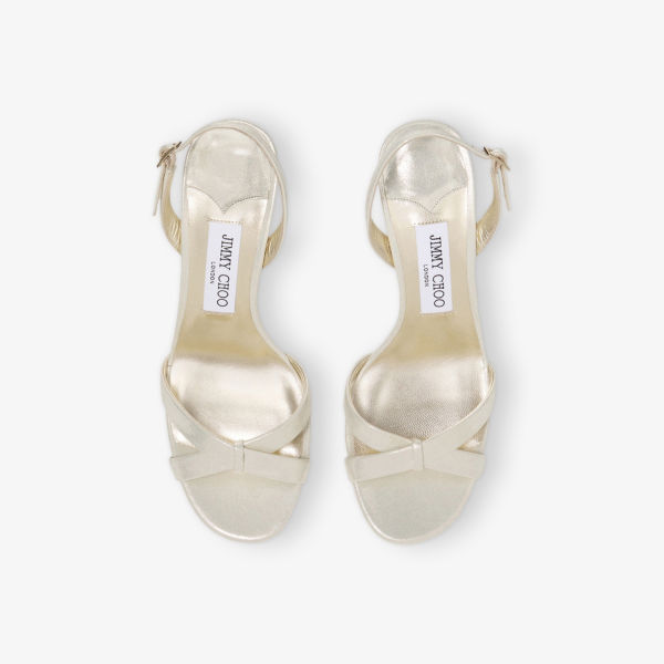 Босоножки замшевые Jimmy Choo Elsy 90, золотой — фото 3