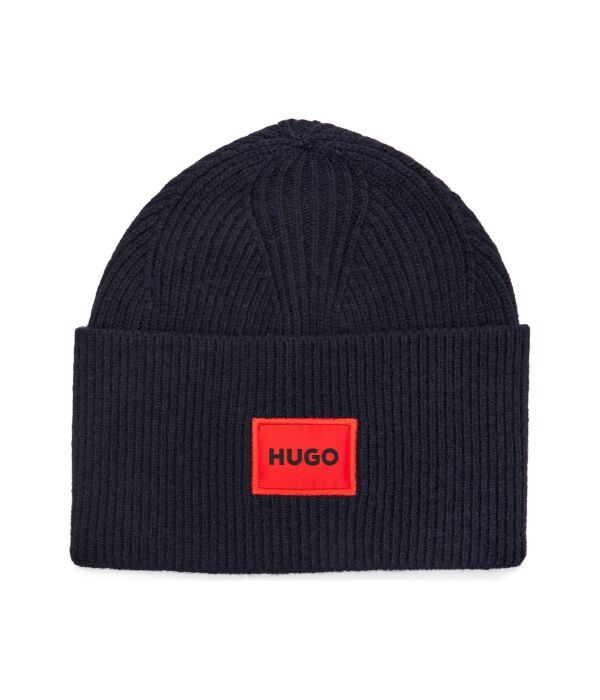 

Шапка мужская Hugo шерстяная с логотипом бренда, синий