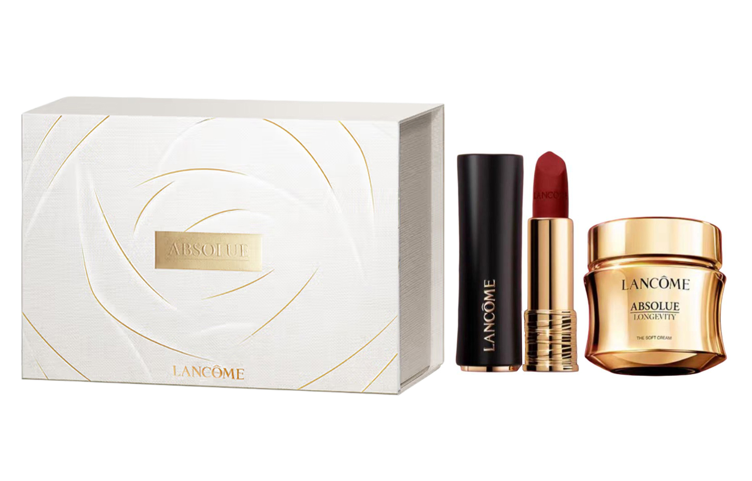 

Крем для лица с велюровой матовой помадой набор для ухода за кожей подтягивающий увлажняющий 3,4 г+60 мл LANCOME