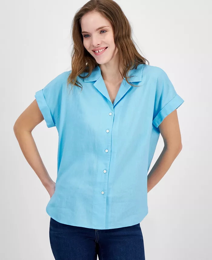 

Женская рубашка с воротником и пуговицами спереди Nautica Jeans, синий
