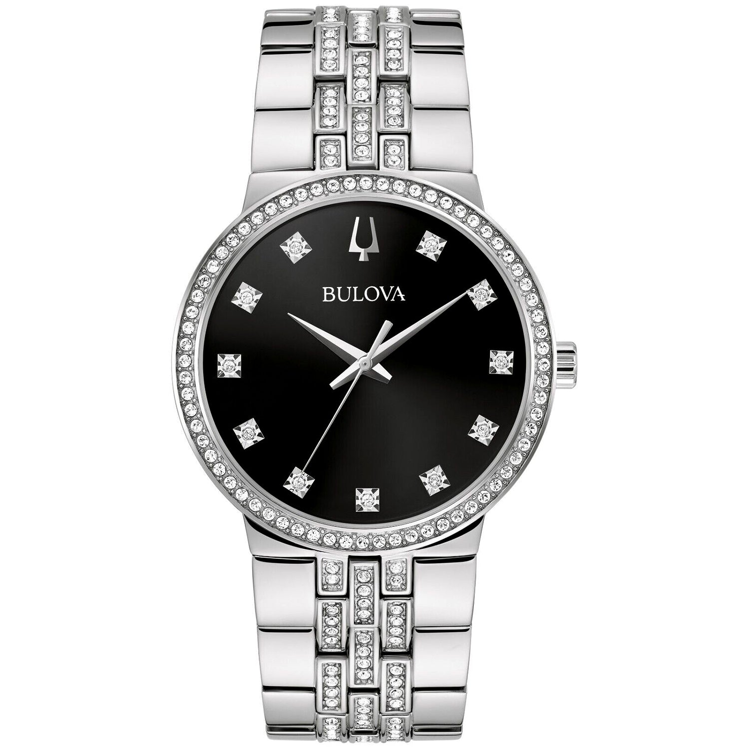 

Мужские часы Bulova Crystal с черным циферблатом