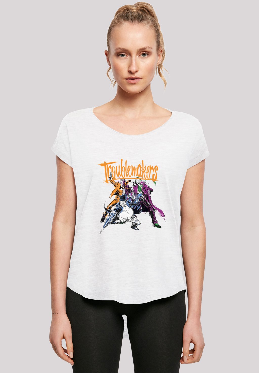 

Футболка с принтом LONG CUT DC COMICS BATMAN TROUBLEMAKERS' F4NT4STIC, белый