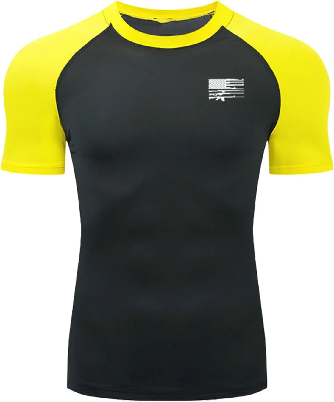 

Xiaojmake мужская компрессионная футболка Colorblock с коротким рукавом для джиу-джитсу, бега и как базовый слой