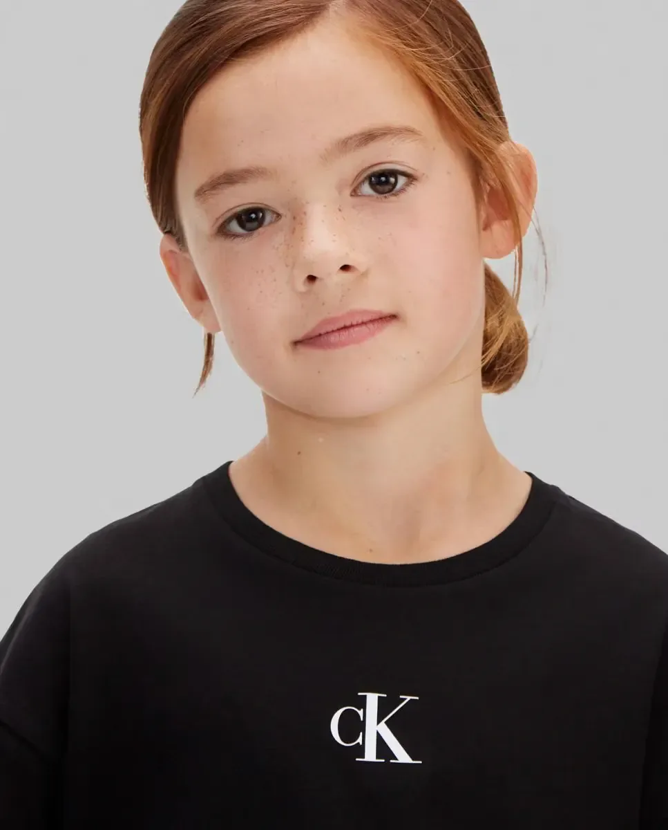 Детская футболка прямого кроя Calvin Klein, черный — фото 4