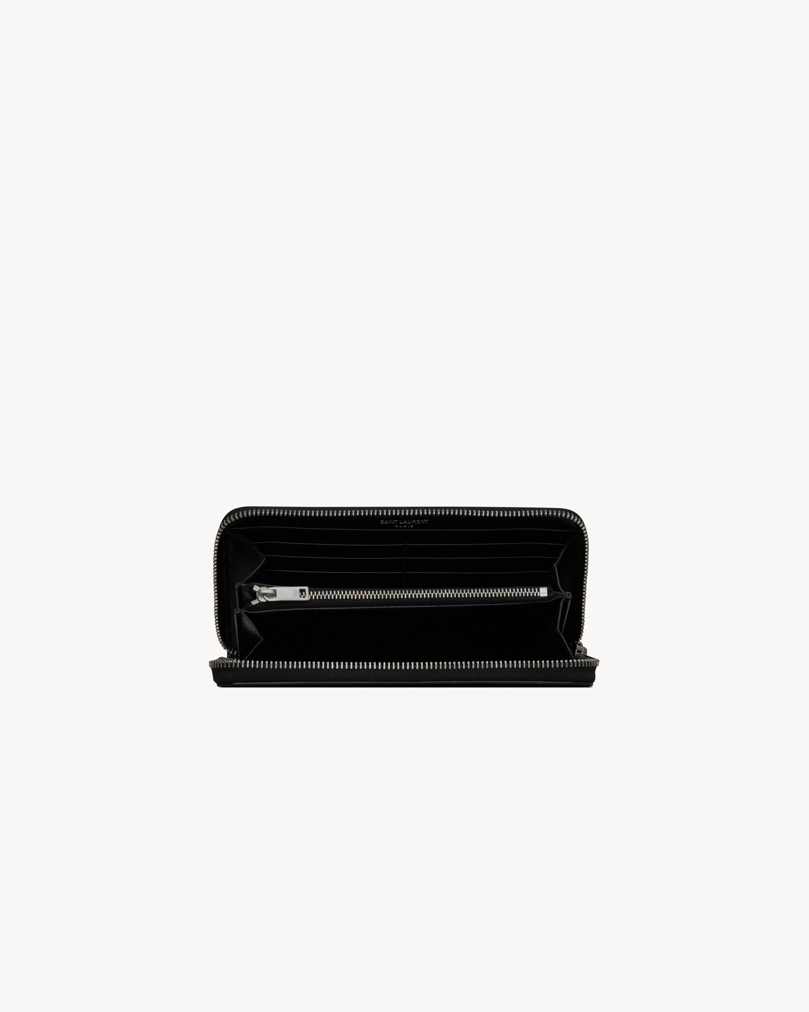 Кошелек TINY CASSANDRE на молнии из матовой кожи Saint Laurent, черный — фото 4