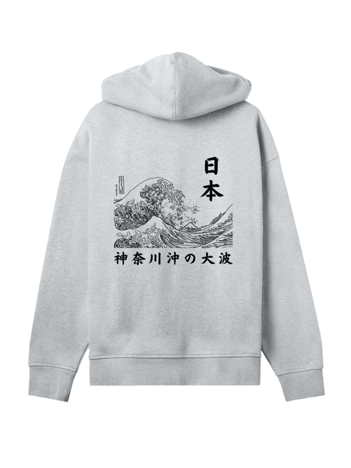 

Пуловер F4NT4STIC Oversized Hoodie Kanagawa Welle Golden Gai, пятнистый серый