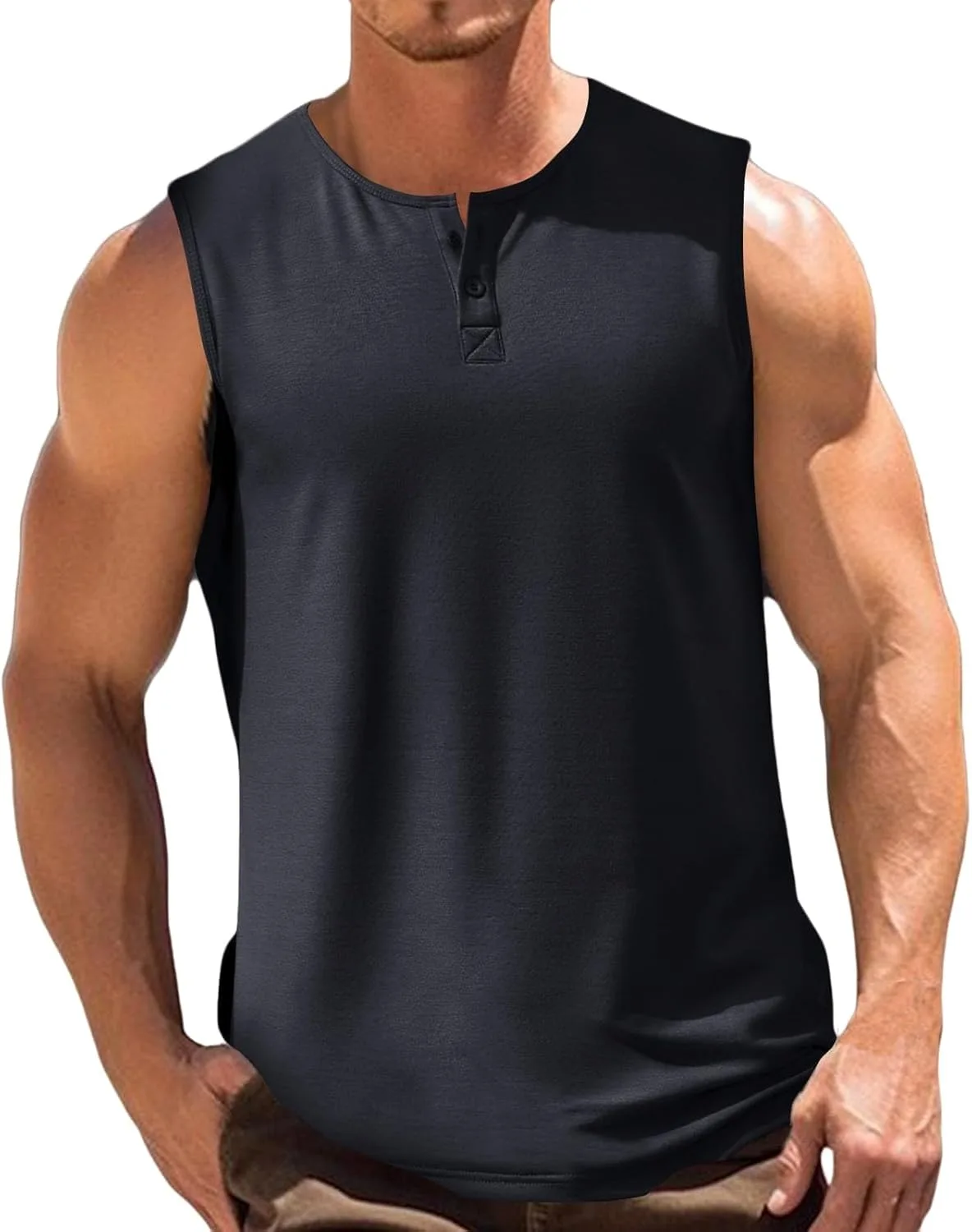 

Мужской безрукавный хенли для тренировок и пляжа CHXLQQX