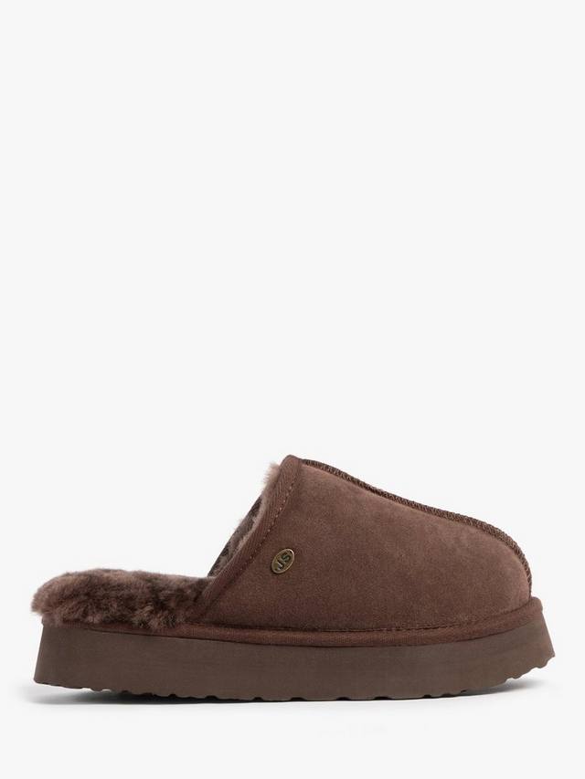 Женские мюли Mabel на платформе из овчины Just Sheepskin, Chocolate