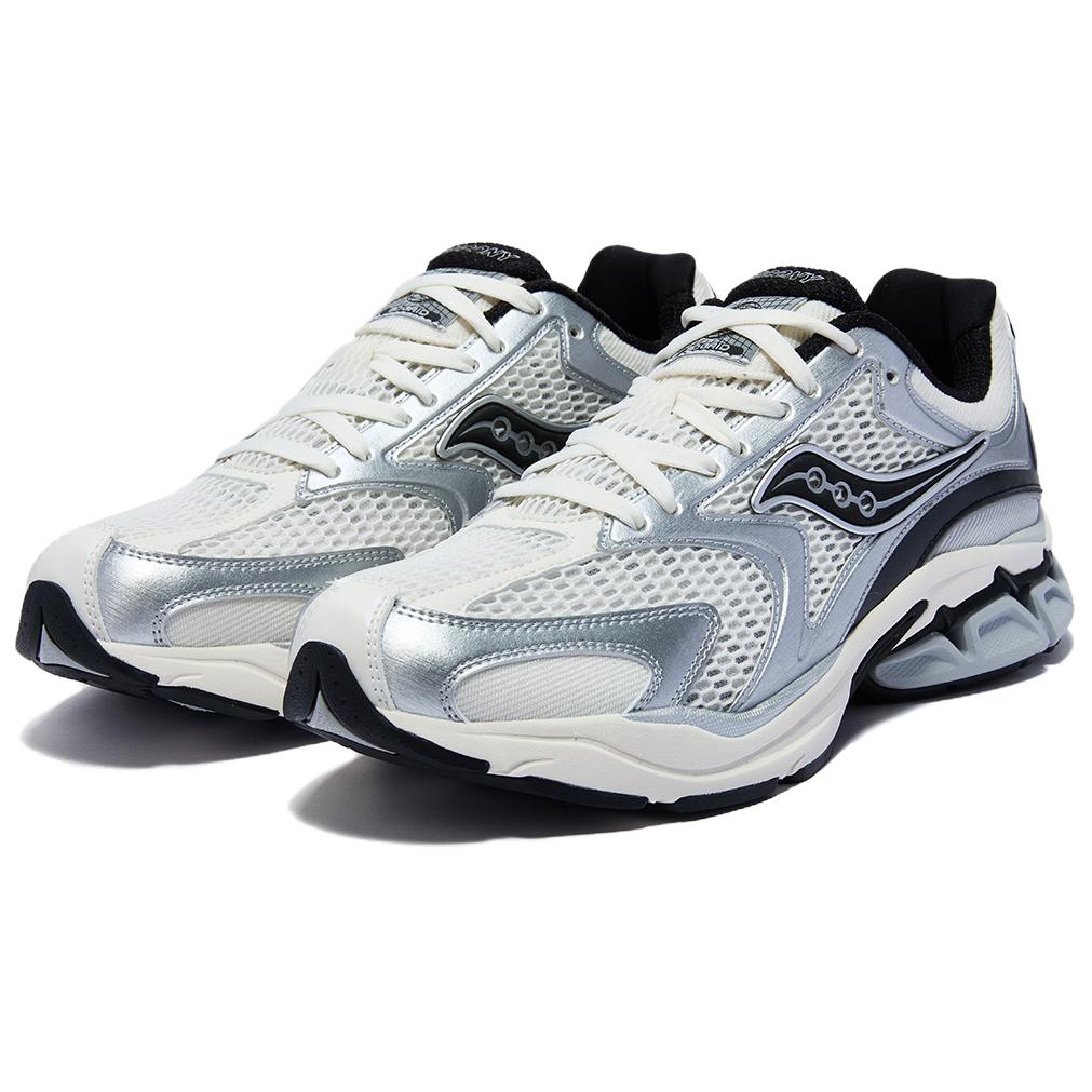 Saucony GRID FUSION Дышащие повседневные кроссовки для бега Unisex белые серебристые — фото 4