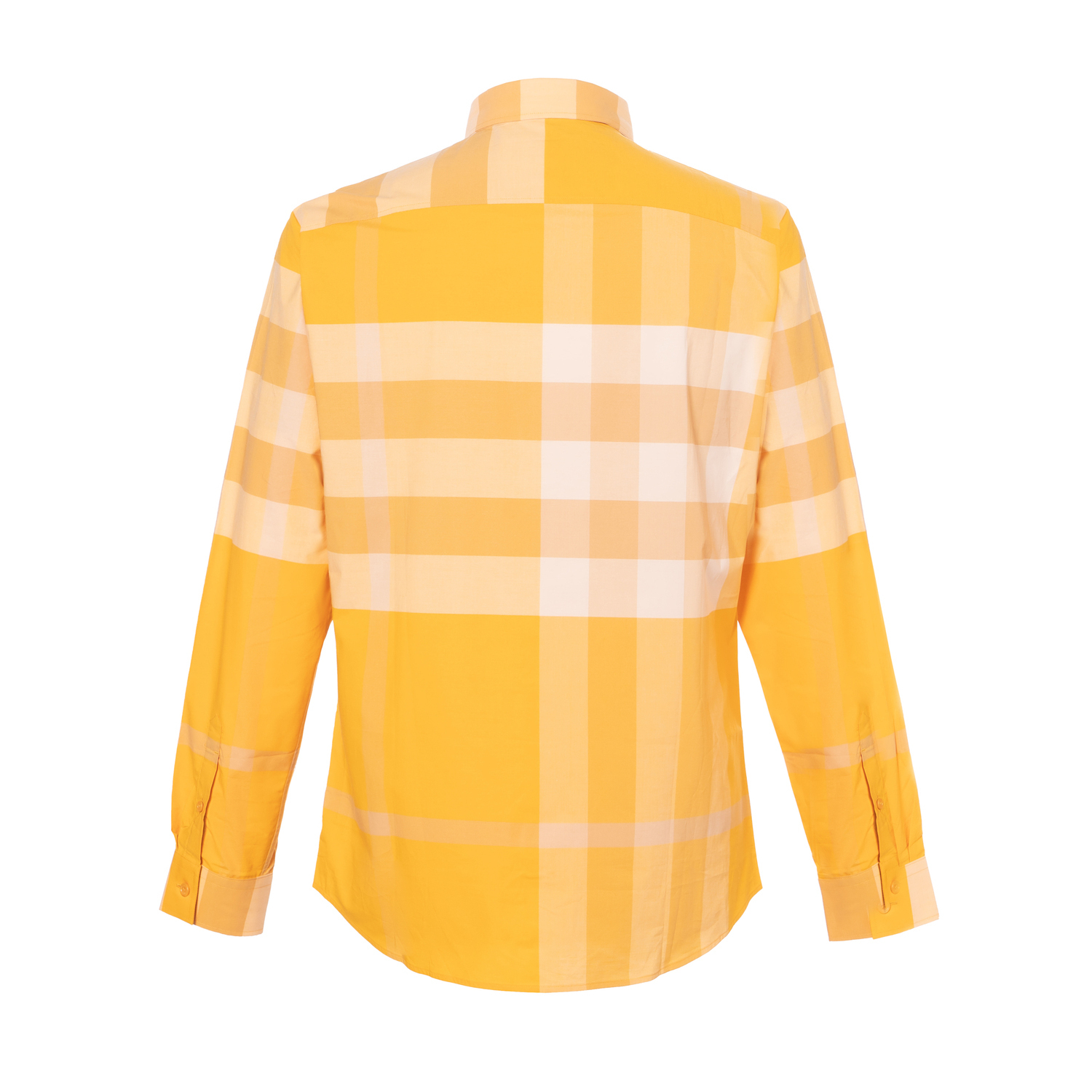 Рубашка Burberry Мужская Хлопковая Клетчатая с Длинными Рукавами, Маргаритковый Желтый — фото 3