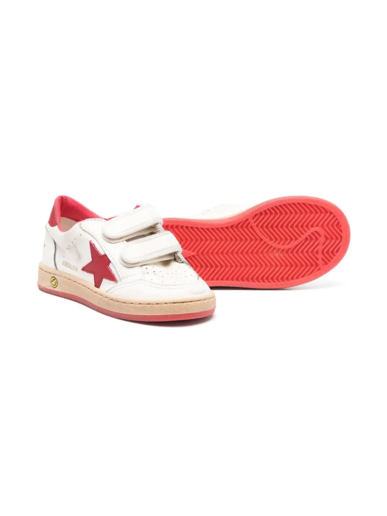Golden Goose Kids кеды Old School на липучках, белый — фото 2