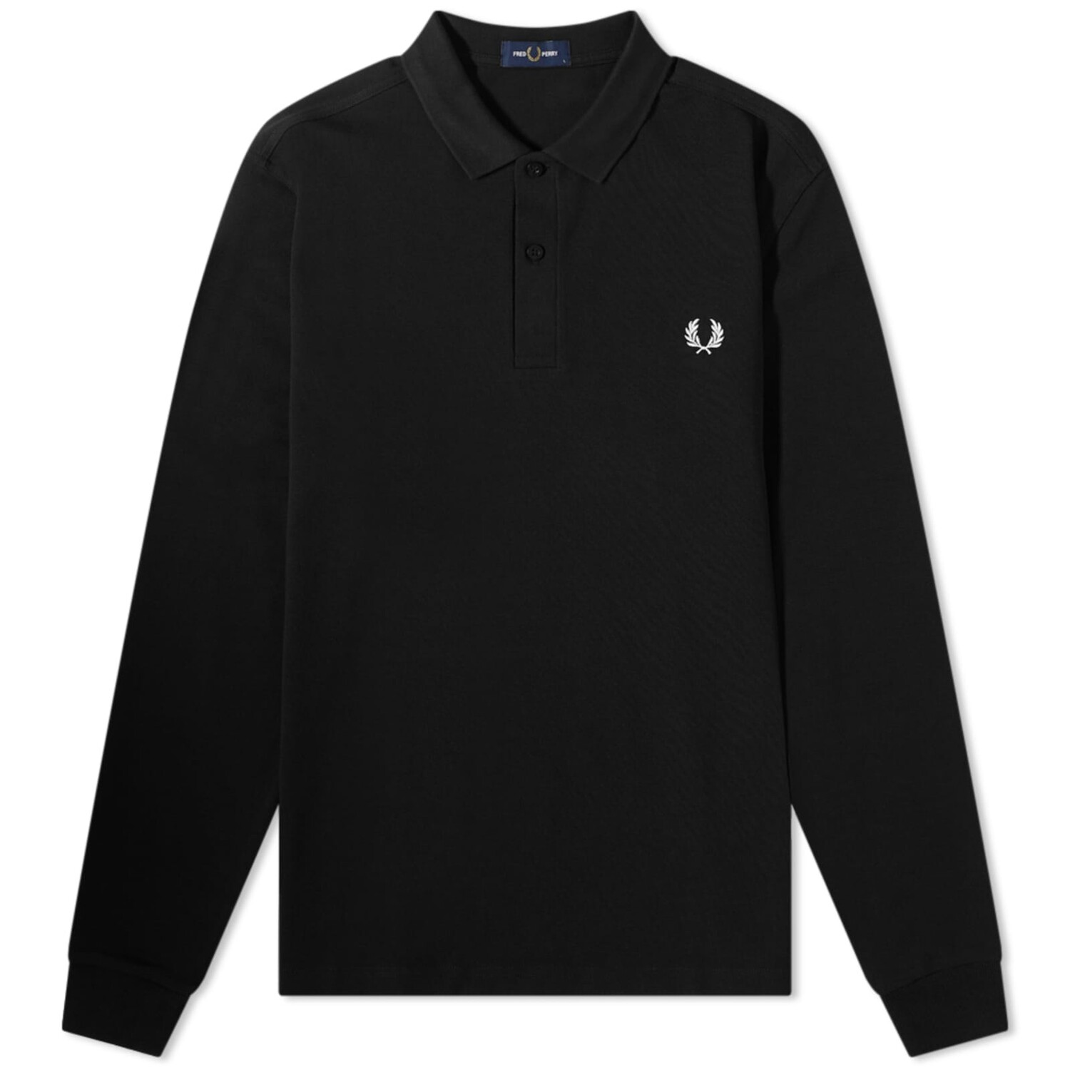 

Поло Fred Perry Long Sleeve Plain, цвет Black & Chrome
