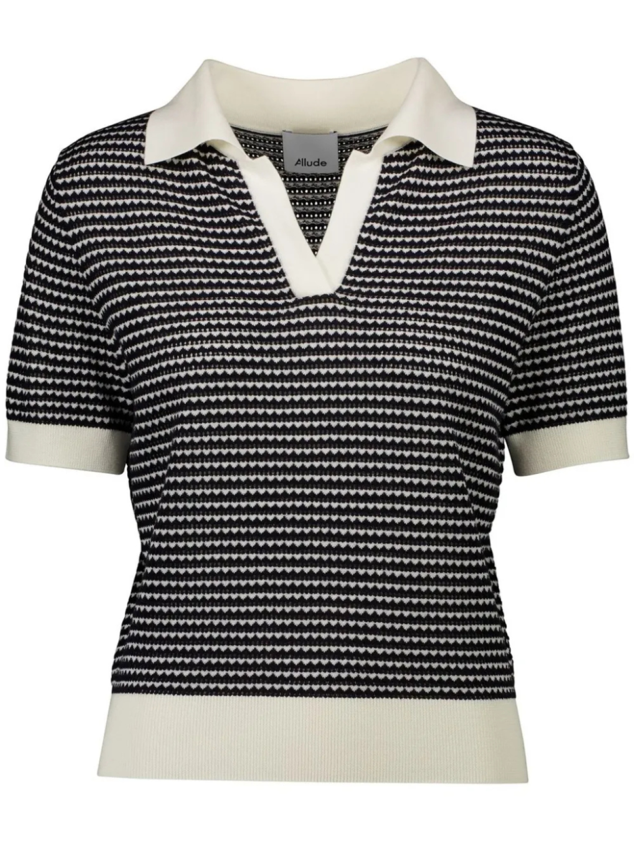 

Топ-поло в технике интарсия от Allude, черный