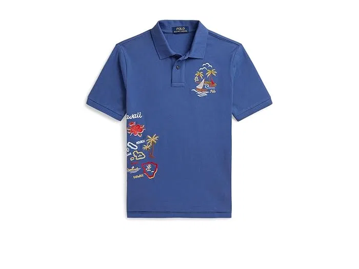 Поло Polo Ralph Lauren Kids с вышивкой хлопок, Bai Blue