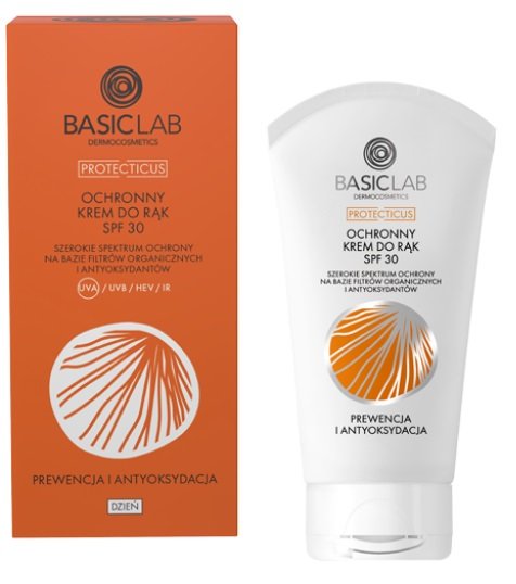 

BasicLab, Защитный увлажняющий крем для рук Spf 30 75 мл