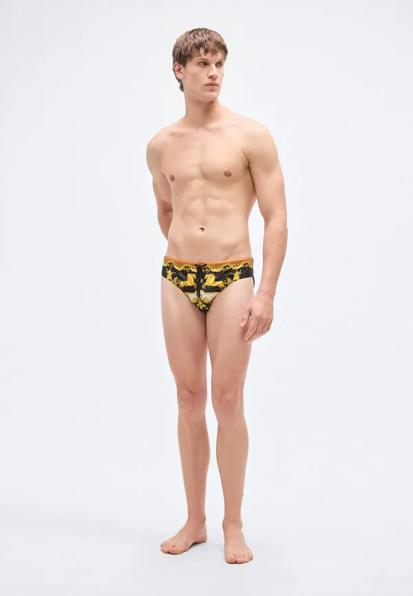 Плавки swim vita с принтом "мифический барокко" Versace, Black/Ivory/Autumn Spice — фото 2