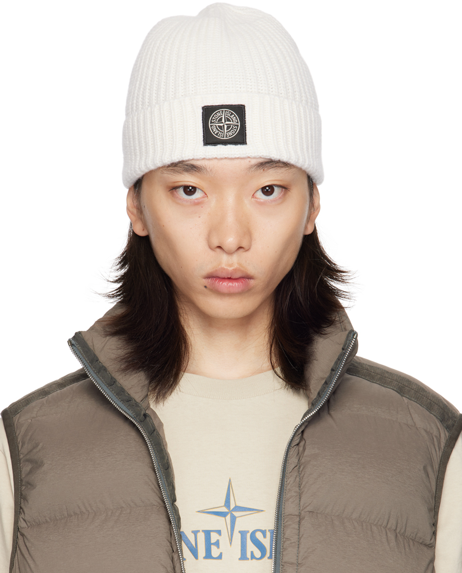 

Вязаная шапка-бейджи с надписью Off-White Stone Island, Natural