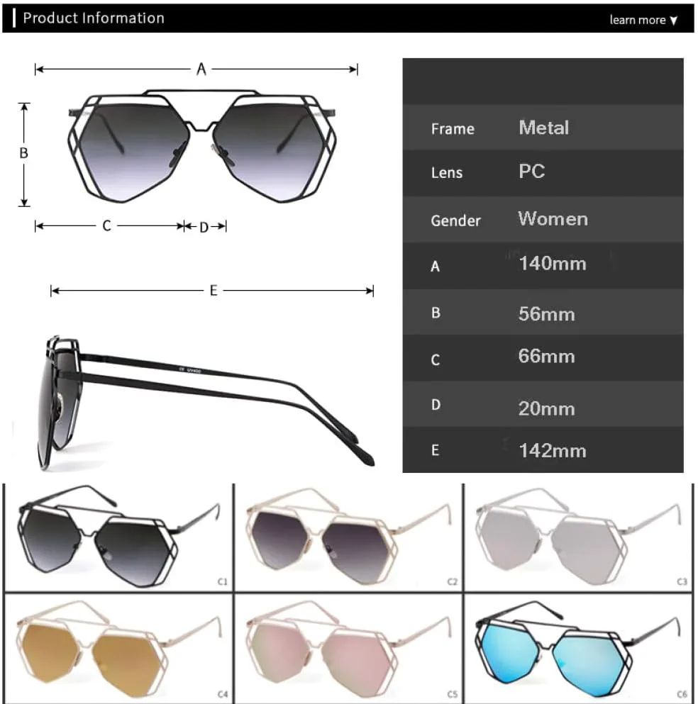 

Солнцезащитные очки неправильной формы для женщин и мужчин, с металлической оправой и полой конструкцией, зеркальные, с защитой от УФ-излучения UV400 MUTYNE, C6