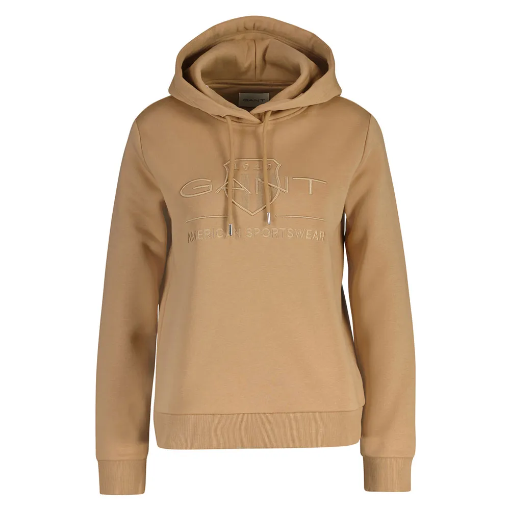 

Худи Gant Reg Tonal Shield, коричневый/бежевый