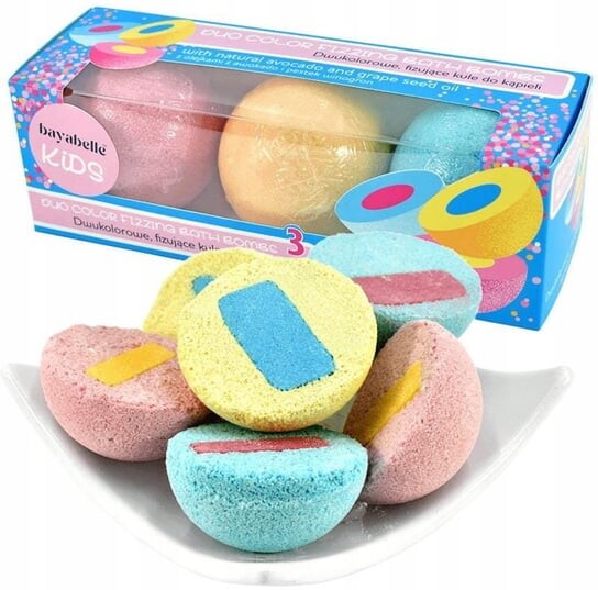 

Двухцветные бомбочки для ванны, 3 x 100 г Bayabelle Kids, inna